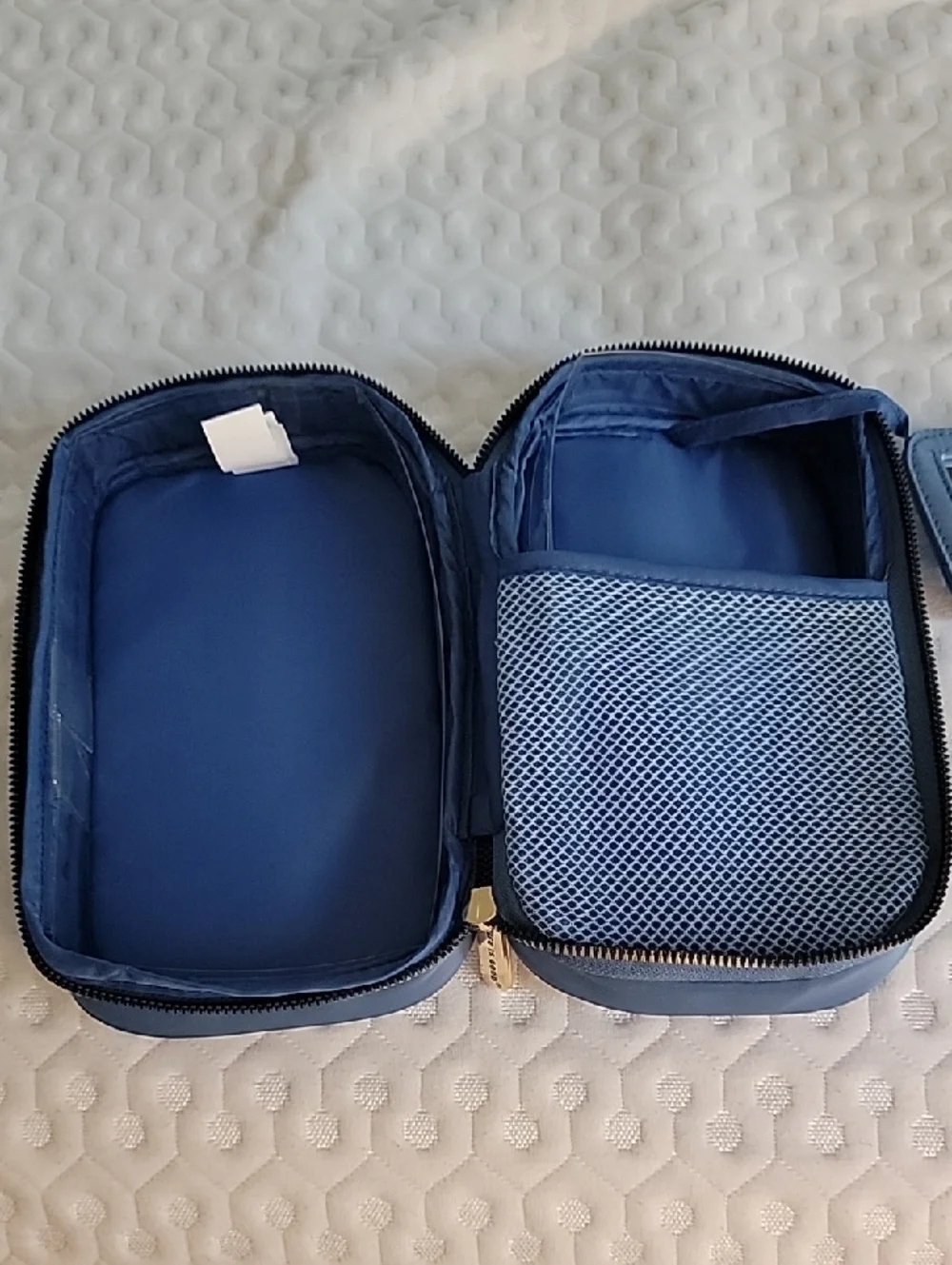 Life Is Good Slate Blue Double Compartment Cosmetic Pouch